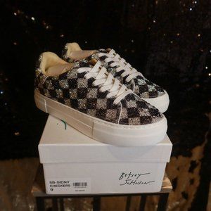 Betsy Johnson Checkers Rhinestone Sneaker